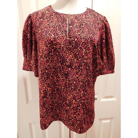 Scotch & Soda Tops - Beautiful Women's SCOTCH & SODA Floral Print Short Sleeve Keyhole Blouse Size M